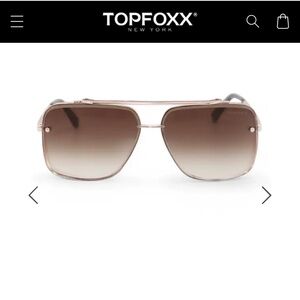 Topfoxx Gold Frame Sunglasses with Brown Gradient Lenses